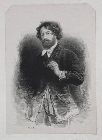 Otoportre, 1842. by Paul Gavarni