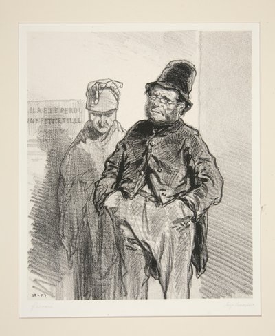 Sevigne ve karısı çocukları (sic) sütten kesmeye alır. by Paul Gavarni