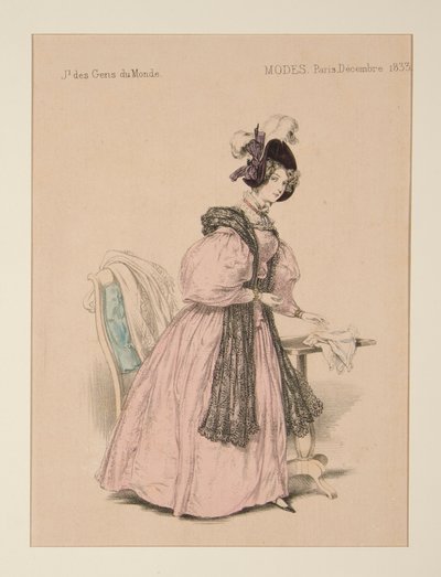 AKŞAM TUVALETİ. kadife şapka by Paul Gavarni