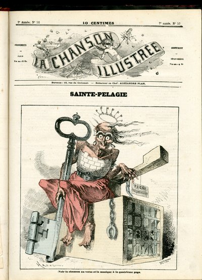La Chanson illustree (dergi), 52 numara, Renklerde Hiciv: Sainte Pelagie - Cumhuriyetçi, Hapishaneler, Sainte Pelagie - Hadol tarafından illüstrasyon (1835-1875) by Paul Hadol