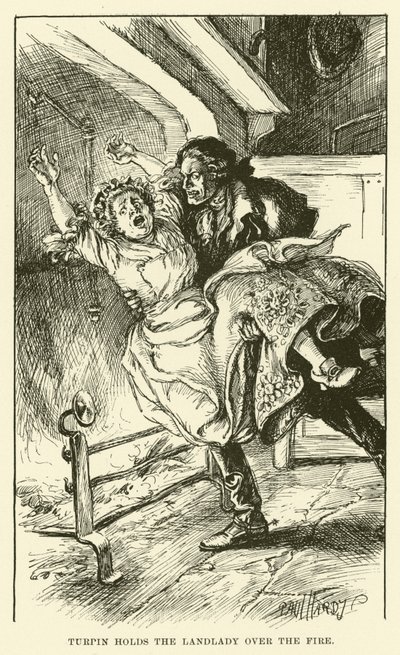 Turpin Ev Sahibini Ateşin Üzerinde Tutuyor (gravür) by Paul Hardy