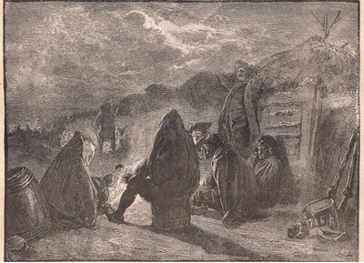 Washington, Valley Forge'da kamp ateşinin yanında by Paul Hardy