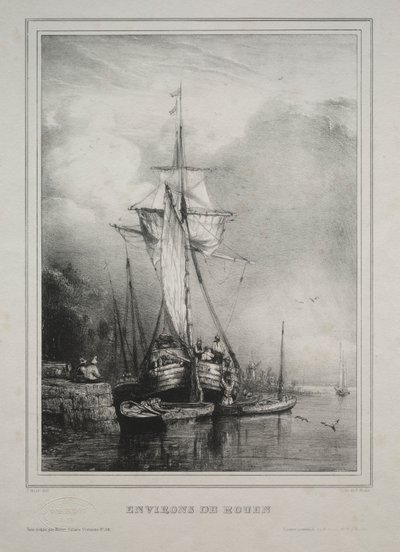 Altı Deniz Piyadesi: Rouen, Fransa Çevresi by Paul Huet
