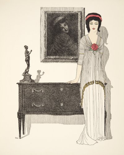 Abiye, Les Robes de Paul Poiret pubından. 1908 (kalıp baskısı) by Paul Iribe