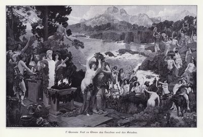 Bacchus ve Ariadne Onuruna Ziyafet (gravür) by Paul Jean Gervais