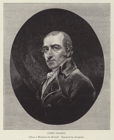 James Gillray, İngiliz karikatürist, hicivci ve grafiker (gravür) by Paul Jonnard