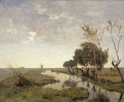 Abcoude yakınlarında bir su yolu by Paul Joseph Constantin Gabriel