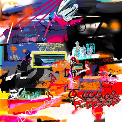 Paris Mob, 2023 (dijital sanat) by Paul Kempton