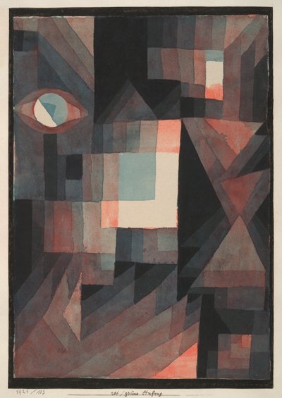 Özet.Kırmızı/Yeşil Derecelendirme [dikey formatta biraz cinnibar ile] by Paul Klee