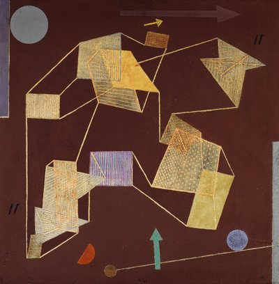 kaldırma kuvveti ve yer değiştirme (yükselme); Kaldırma ve yol (kayma) by Paul Klee