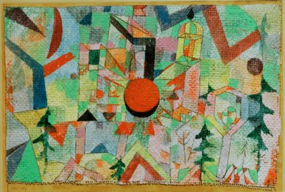 Batan güneş ile kale by Paul Klee