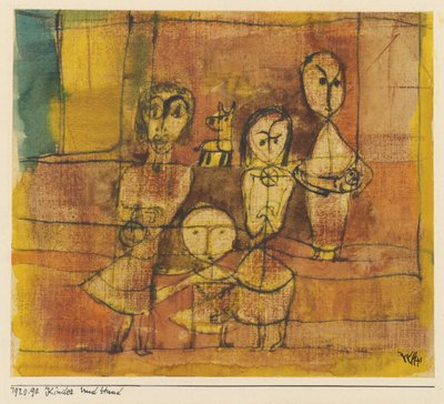 Çocuklar ve köpek, 1920 by Paul Klee