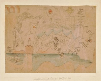 Tekne kiralama için çizim, 1918. by Paul Klee