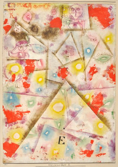 Anma sayfası E Gedenkblatt E, 1924. by Paul Klee