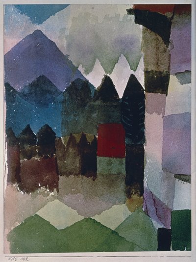Franz Marc'ın Bahçesinde Fohn Rüzgarı by Paul Klee