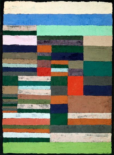 Paul Klee (1879-1940) tarafından kişiselleştirilmiş şerit altimetrisi, kağıt üzerine pastel by Paul Klee