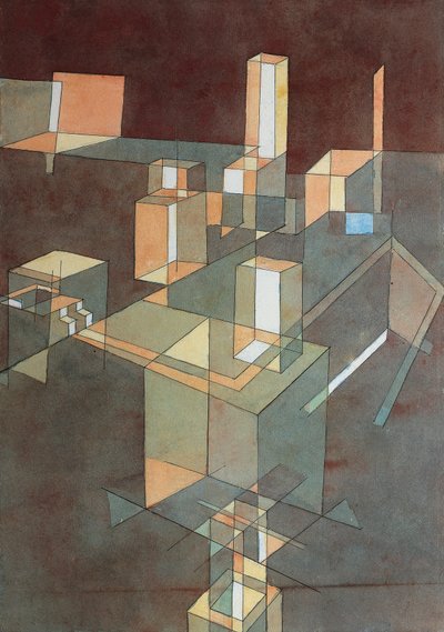 İtalyan şehri, Paul Klee (1879-1940), Ingres kağıdı üzerine suluboya, 34x23 cm by Paul Klee
