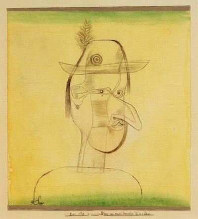 Bavyera halk oyunundan komik figür by Paul Klee