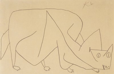 gizlenen kedi; kedi pusuda by Paul Klee