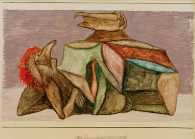 Savaşta pop ve lokomotif by Paul Klee