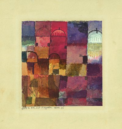 Kırmızı Beyaz Kubbeler, 1914 by Paul Klee