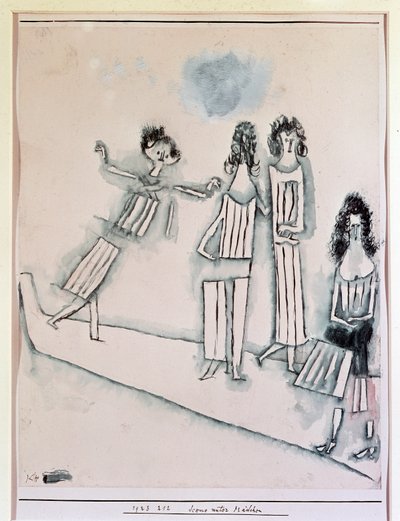 Kızların olduğu Sahne (Çizim, 20. yüzyıl) by Paul Klee