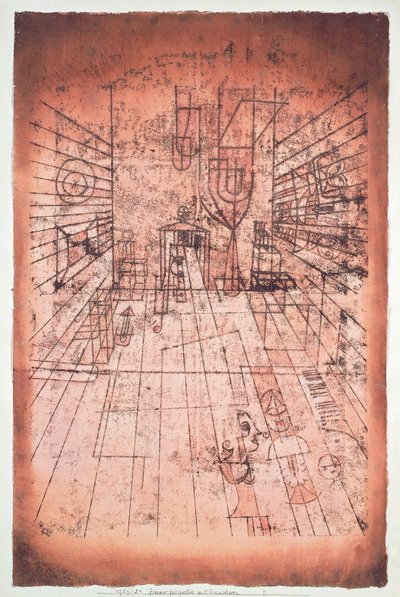 İsviçre, Bern, Sakinlerle Oda Perspektifi by Paul Klee