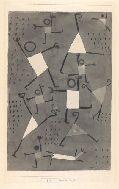 Tänze vor Angst Korkunun neden olduğu danslar, 1938. by Paul Klee