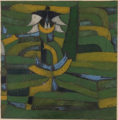 Bahçede beyaz çiçek. 1920 by Paul Klee