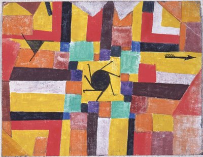 Dönen Kara Güneş ve Ok ile, 1919. by Paul Klee