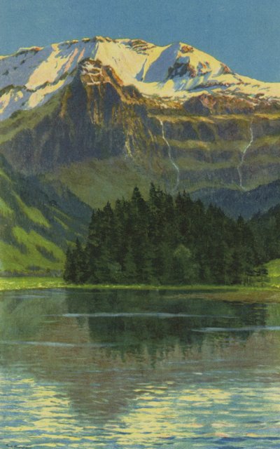 İsviçre Kaplıcaları: Lenk i S, Lenk Gölü ve Wildstrubel (renkli taş) by Paul Kutscha