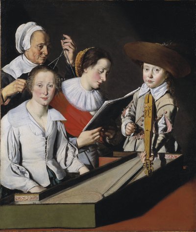 Müzikli bir parti - Müzikli Bir Parti, La Tarte, Paul (?-1636). Tuval üzerine yağlıboya. Boyutlar: 116 x 98,8 cm. Ulusal Müze Stockholm by Paul La Tarte