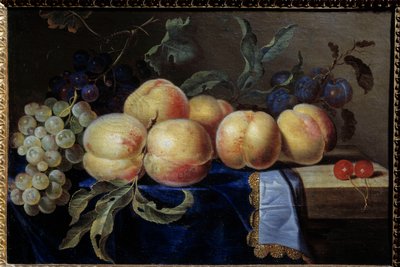 Natürmort, Peches. Paul Liegeois (17. yüzyıl) Sun tarafından boyama. 0,31x0,47 m Rouen, Güzel Sanatlar Müzesi by Paul Liegeois