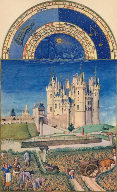 Eylül - Château de Saumur, 15. yüzyıl, 1939 by Paul Limbourg