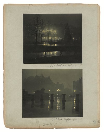 London by Gaslight, c.1896 (yeşil tonlu karbon baskılar) by Paul Martin