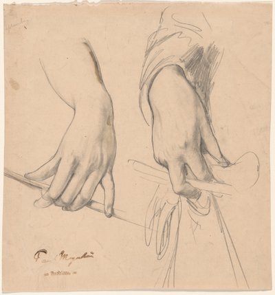Asa Tutan Sol El ve Eldiven Tutan Sağ El ve Mahsul Binen(?) by Paul Meyerheim