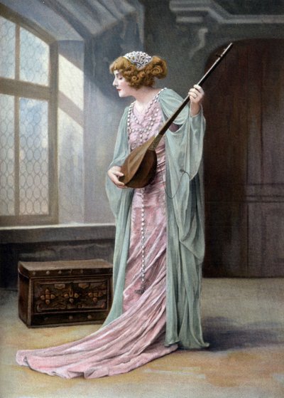 Opera sanatçısı Marguerite Carre (1880-1947) Paris'teki "La reine fiammette" operasında Orlanda rolünde, fotoğraf Paul Nadar tarafından Fransız "Le Theatre" gazetesinden 11 Ekim by Paul Nadar