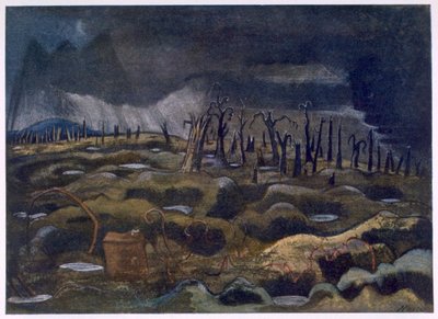 Nightfall, İngiliz Sanatçılardan Cephedeki, Batı Cephesinin Devamı, Üçüncü Bölüm, Paul Nash by Paul Nash