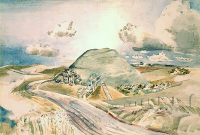 Silbury Hill (kağıt üzerine sulu boya) by Paul Nash