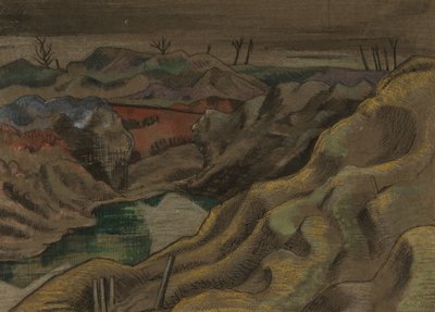 The Landscape: Hill 60, c.1917 (kağıt üzerine mürekkep ve sulu boya) by Paul Nash
