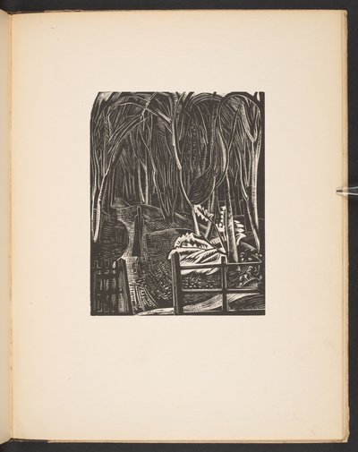 Kış Ormanı, "Yerler "den bir illüstrasyon. Paul Nash tarafından tasarlanan ve gravürlenen tahta bloklardan çoğaltılan 7 baskı, düzyazı illüstrasyonlarla birlikte". Londra, William Heinemann by Paul Nash