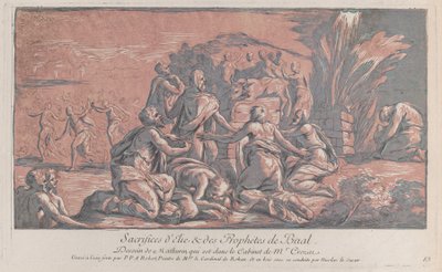 İlyas, peygamberi bir kurbana davet ediyor, M.Ö. 1729., yakl. 1729. by Paul Ponce Antoine Robert