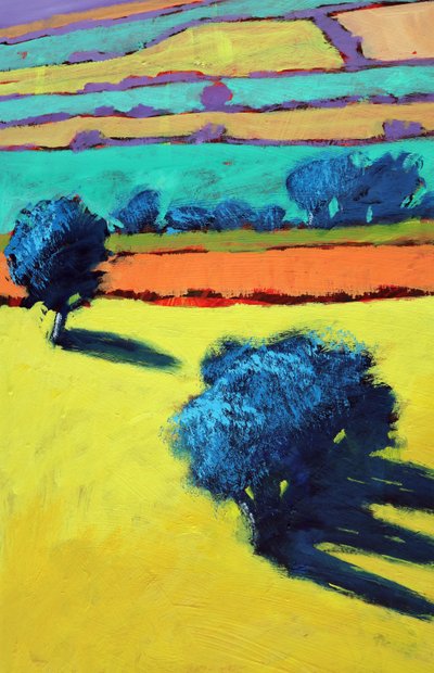 Cotswold Way yakın çekim 1 (gemide akrilik) by Paul Powis
