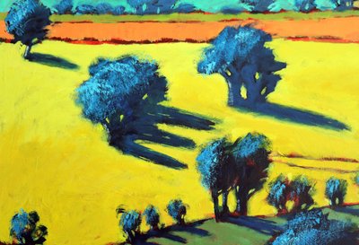 Cotswold Way yakın çekim 3 (gemide akrilik) by Paul Powis