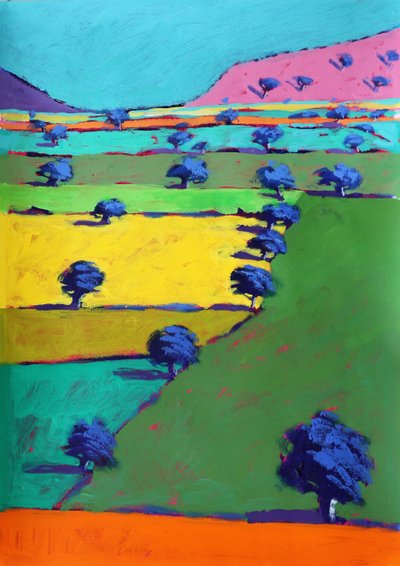 Hollybush, 2021 (kağıt üzerine akrilik) by Paul Powis
