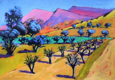 Provence, 2021 (kağıt üzerine akrilik) by Paul Powis
