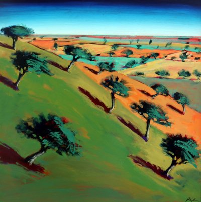 Ragged Stone Hill (kağıt üzerinde akrilik) by Paul Powis