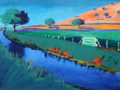 Teme Nehri (gemide akrilik) by Paul Powis