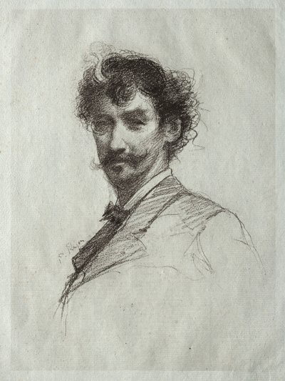 Beyaz Kilit ve Monocle ile James McNeill Whistler by Paul Rajon