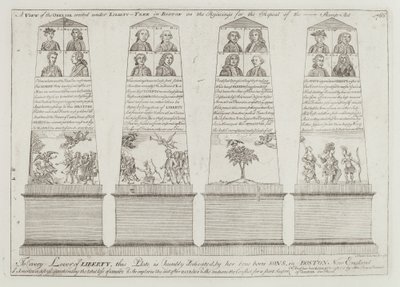 Özgürlük Ağacının Altındaki Dikilitaş, Boston by Paul Revere